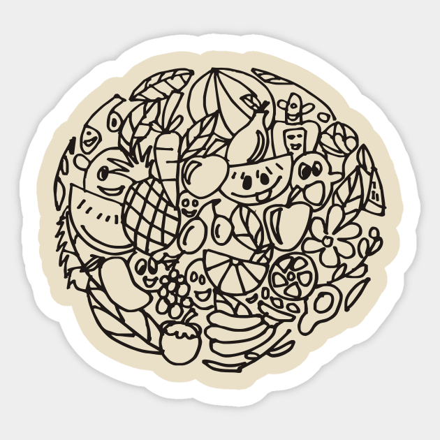 Fruits and Vegetables Sticker by herubintang